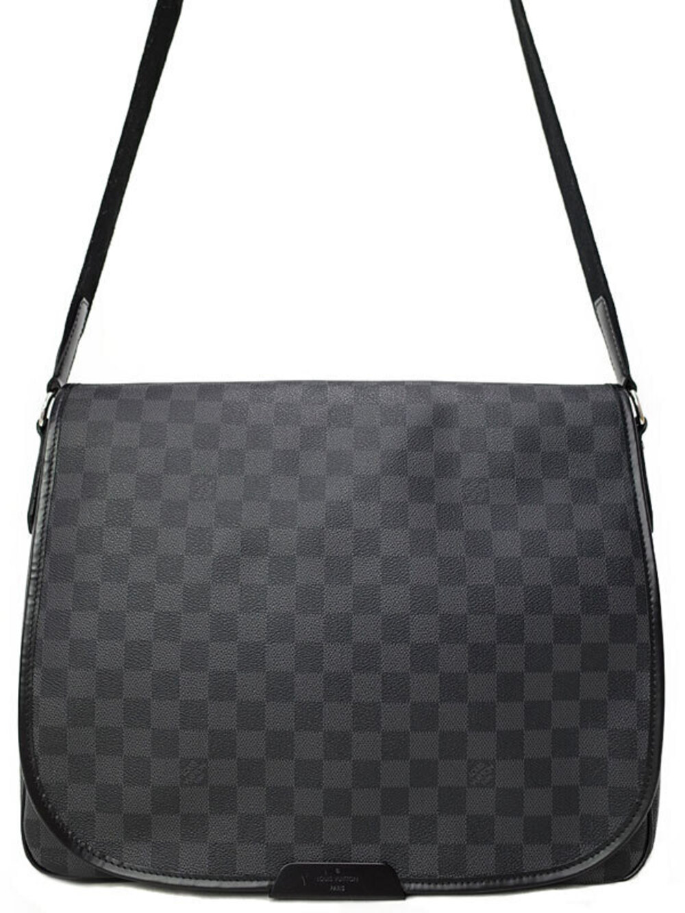 Louis Vuitton Damier Daniel Shoulder Bag Canvas Leather Graphite Black